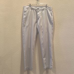 Faherty Men Sz 35 Khaki Flat Front Chino Cotton Blend Pants EUC No Stains/Marks